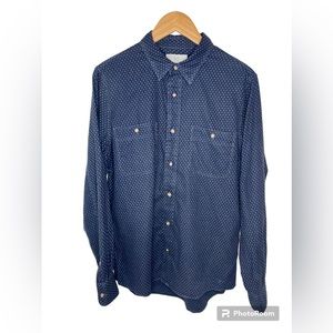 Jake Spade men’s indigo denim button down shirt, size M